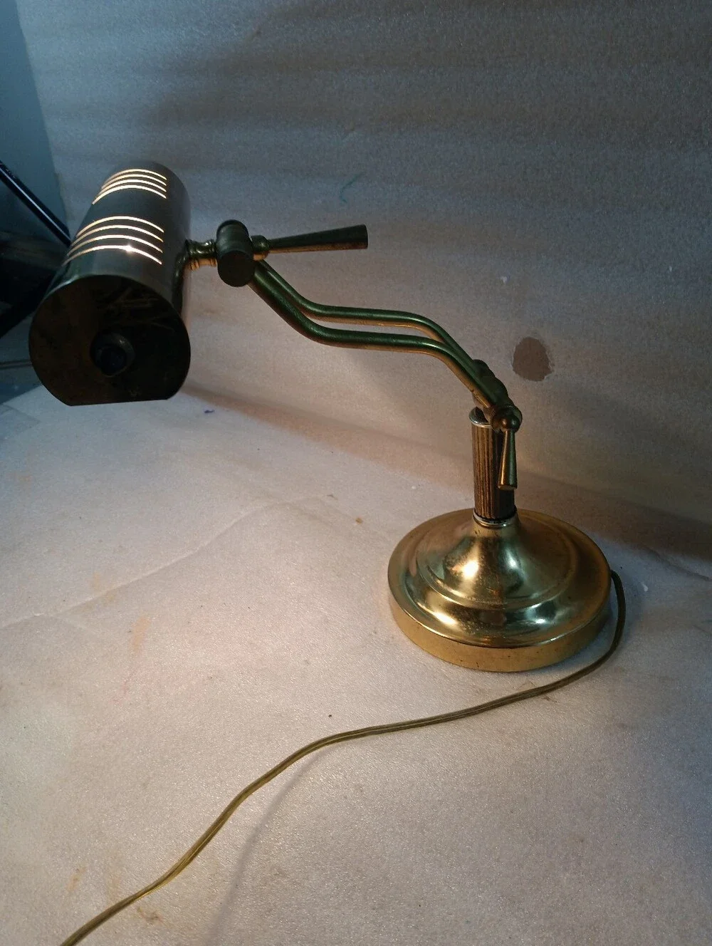 Brass Bankers Piano Desk Adjustable Lamp Vintage
